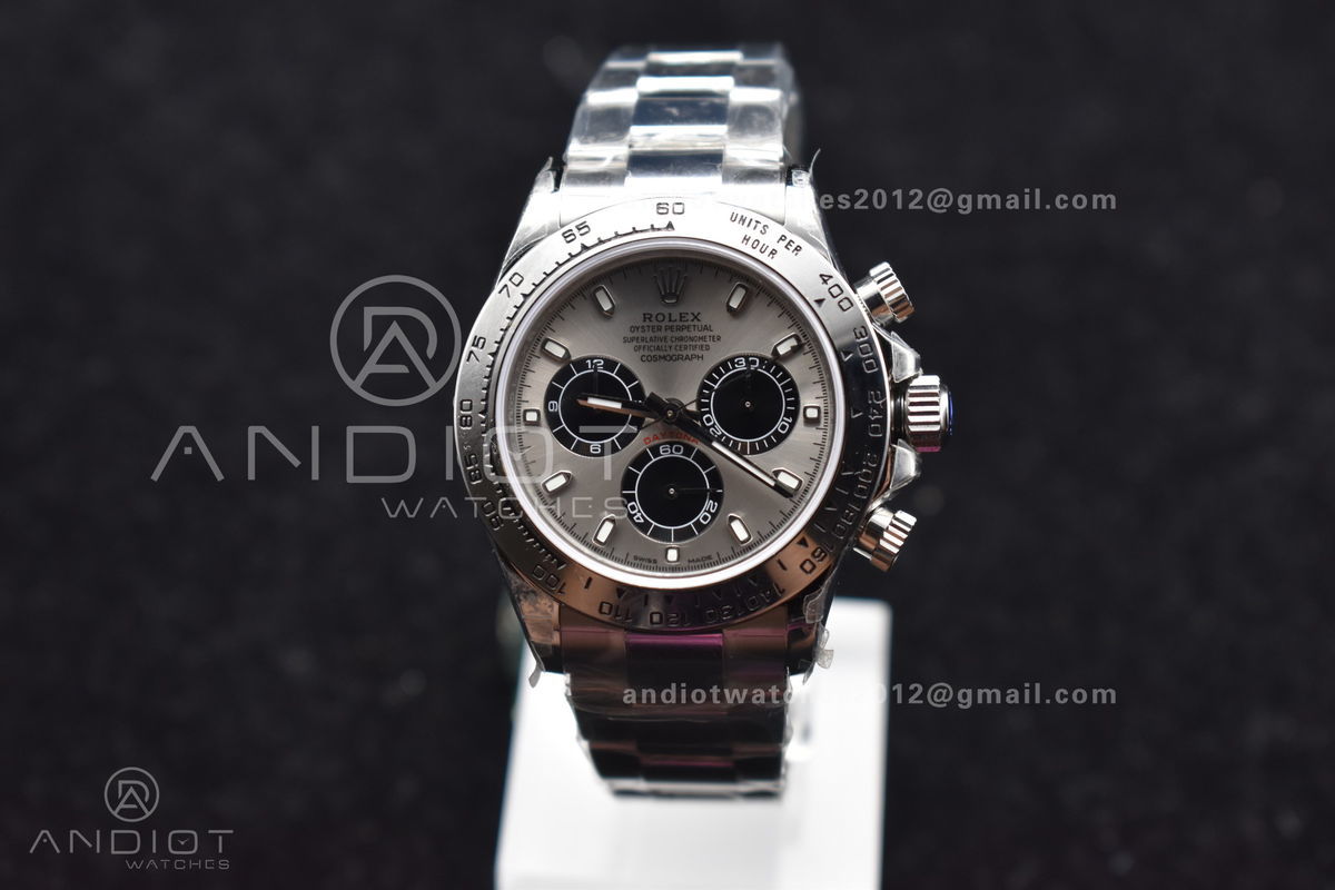 Daytona SS TWF SS Bezel Gray/Black Dial on SS Bracelet A7750